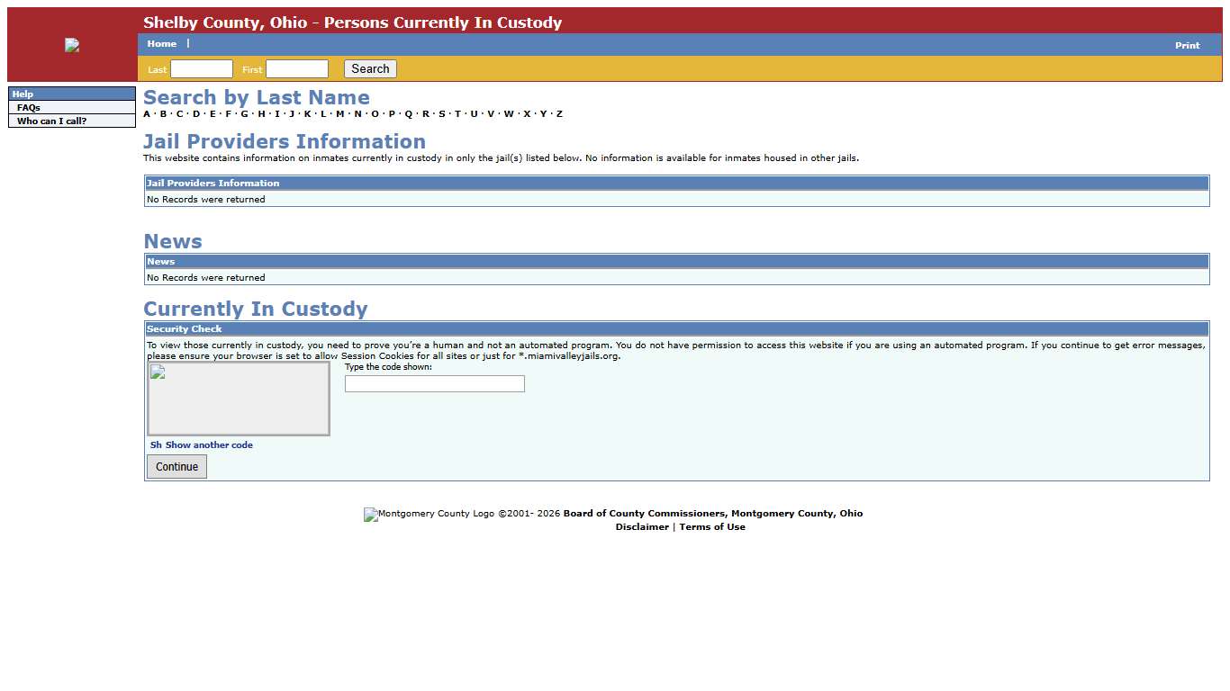 Shelby County, Ohio - Persons Currently In Custody